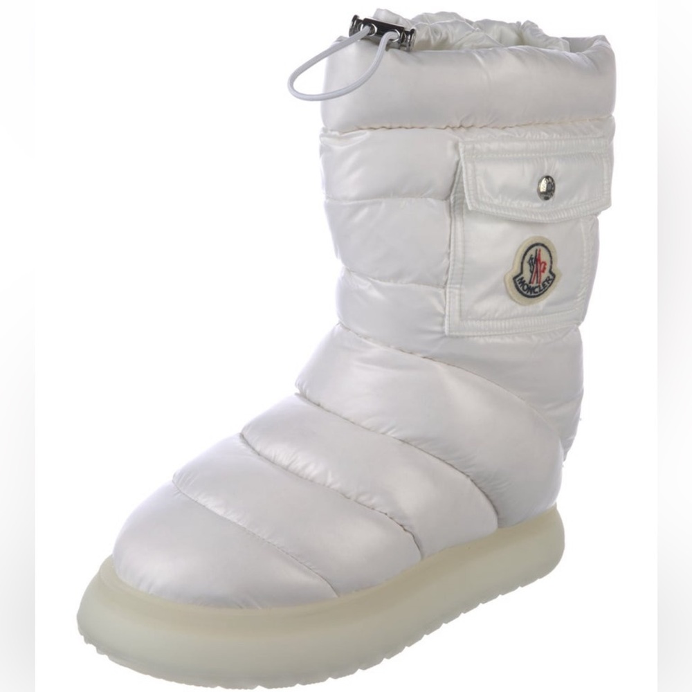 Moncler Women's Gaia White Quilted Snow Boots Shoes Down 9 39 - Picture 3 of 8